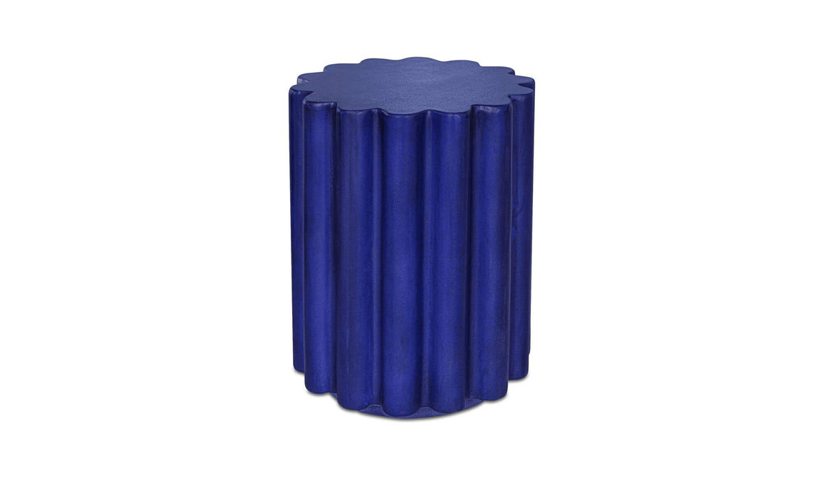 15" Blue Concrete Side Table
