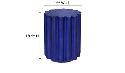 15" Blue Concrete Side Table