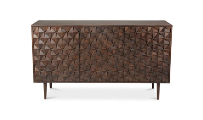 58" Dark Brown Sheesham Sideboard