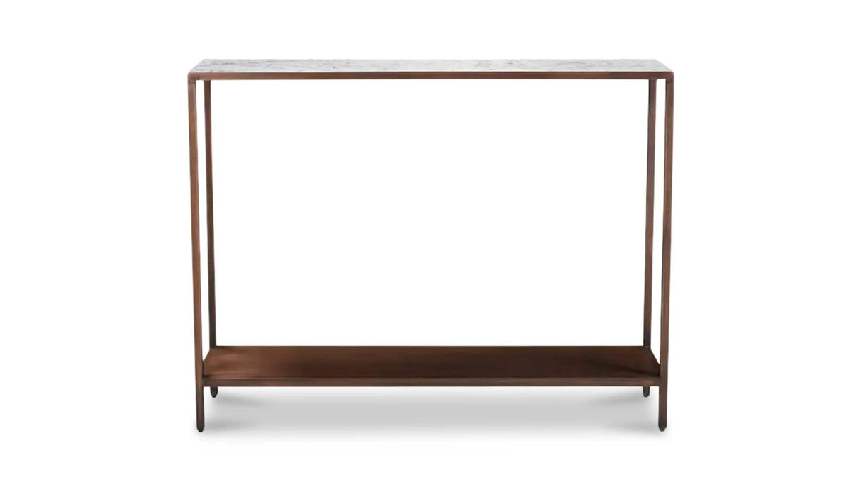 42" Antique Copper Marble Console Table