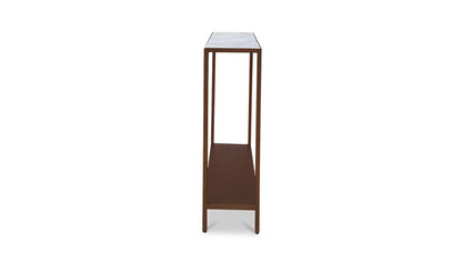 42" Antique Copper Marble Console Table