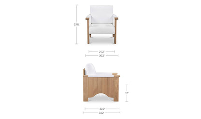 30.25" Cream Upholstered Accent Chair