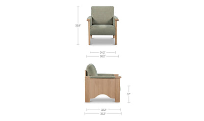 30.25" Sage Upholstered Accent Chair