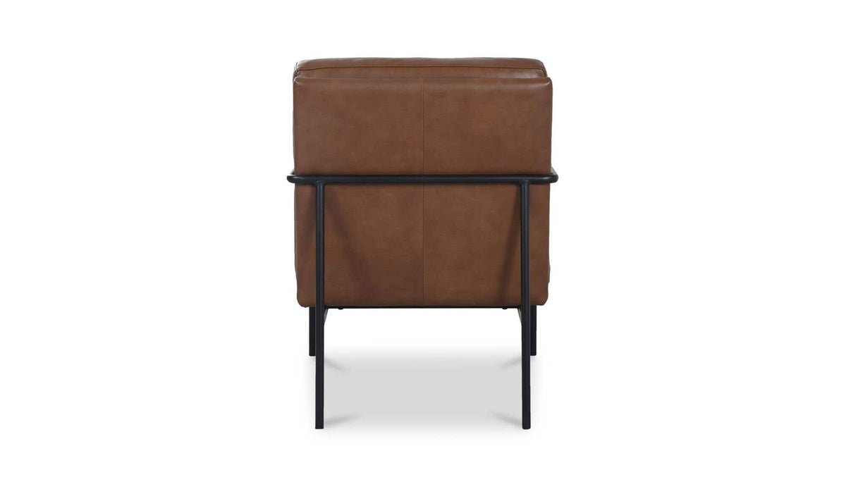 23.62" Brown Leather Accent Chair