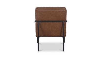 23.62" Brown Leather Accent Chair