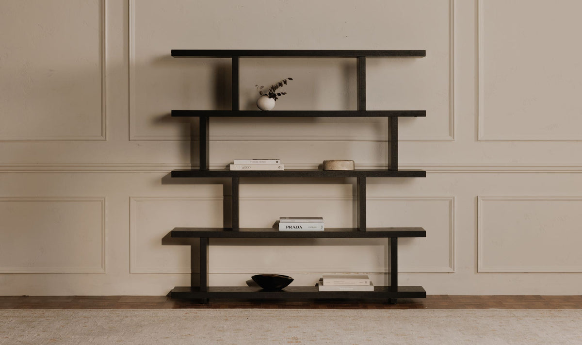 63" Black Large Shelving Unit