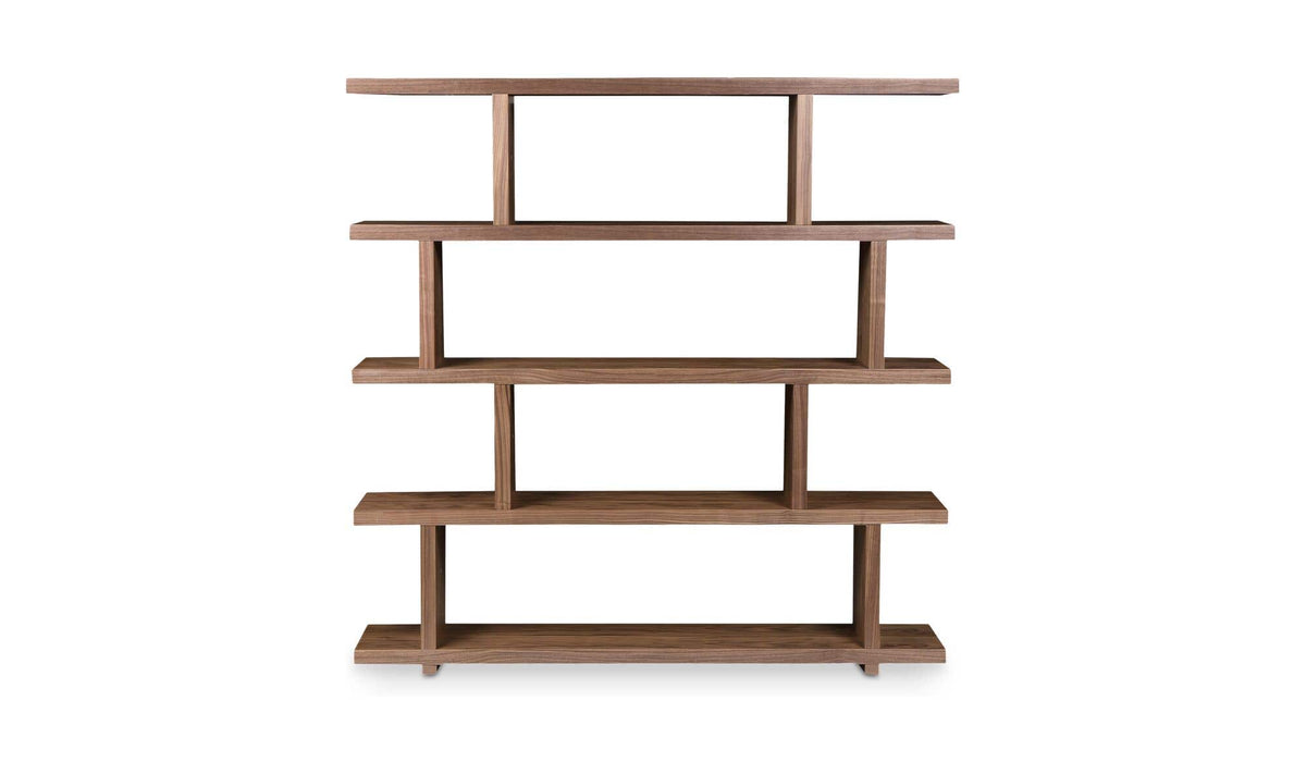 63" Brown Walnut Large Shelving Unit