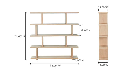 63" Oak Large Shelving Unit
