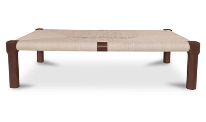 56" Dark Brown Teak Coffee Table