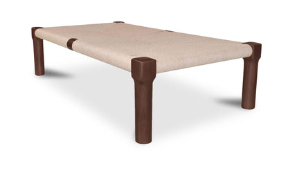 56" Dark Brown Teak Coffee Table