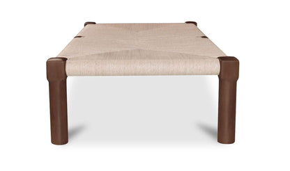 56" Dark Brown Teak Coffee Table