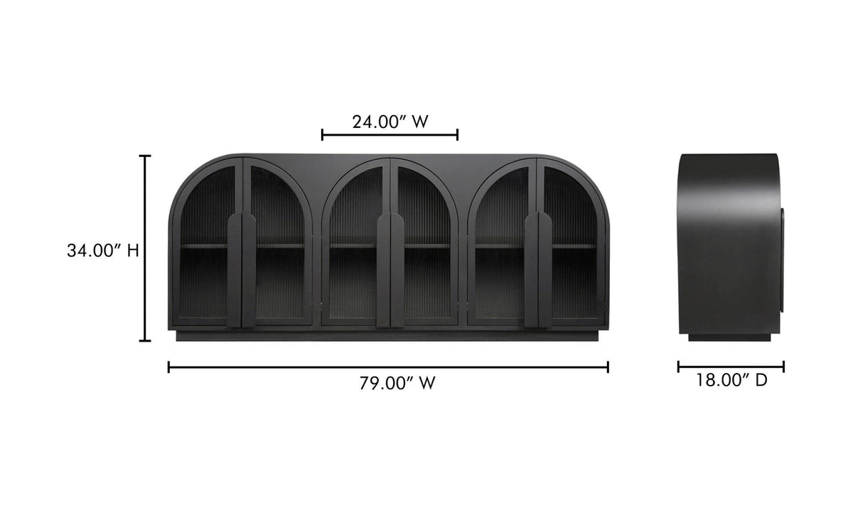 79" Black Sideboard