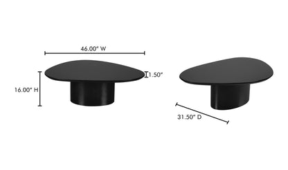 46" Black Coffee Table