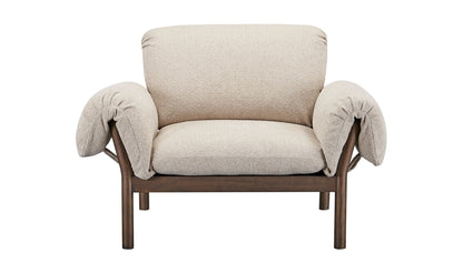 44.5" Beige Upholstered Lounge Chair