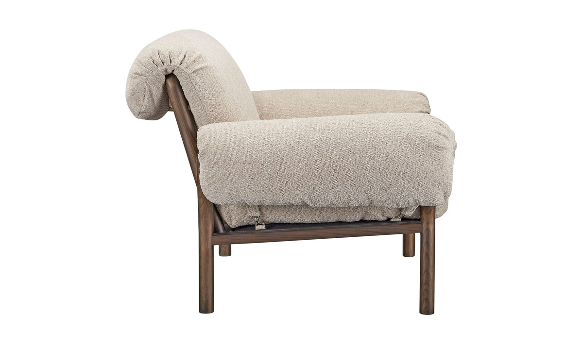 44.5" Beige Upholstered Lounge Chair