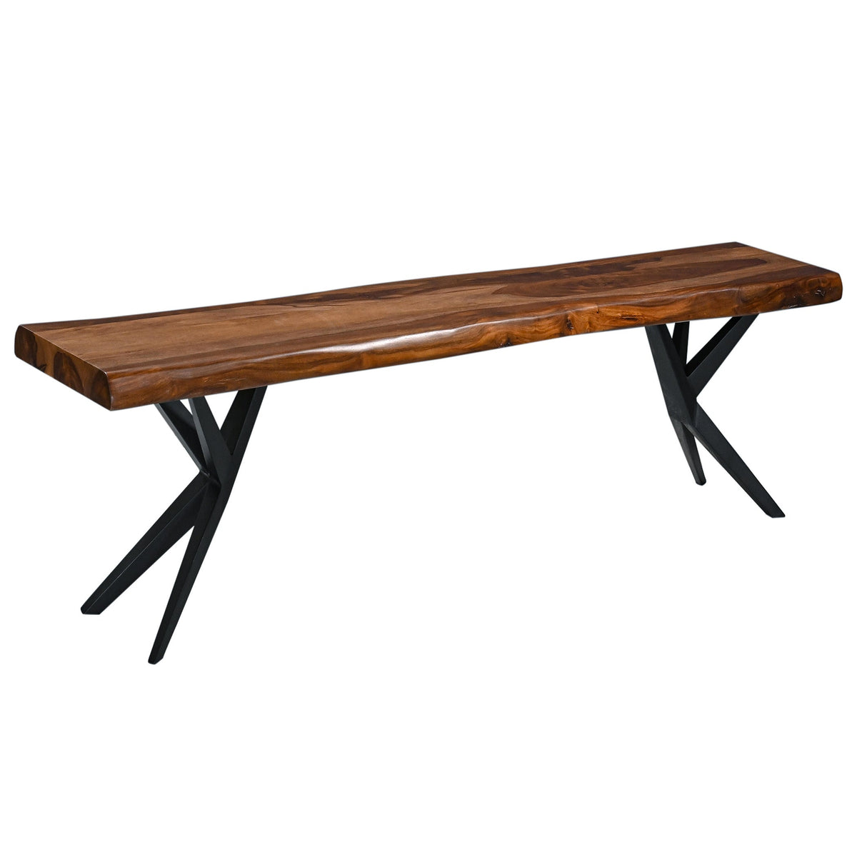 90" Natural Sheesham Wood Dining Bench