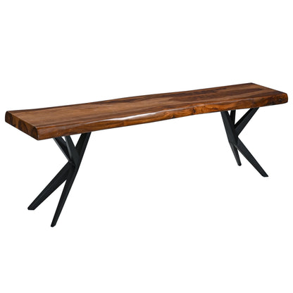 90" Natural Sheesham Wood Dining Bench