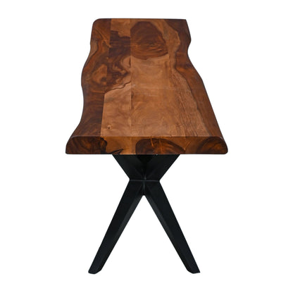 90" Natural Sheesham Wood Dining Bench