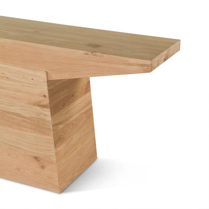 68" Natural Oak Wood Console Table