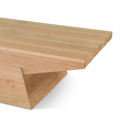 58" Natural Oak Wood Coffee Table