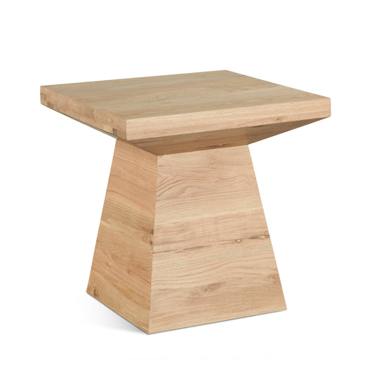 24" Natural Oak Wood Side Table