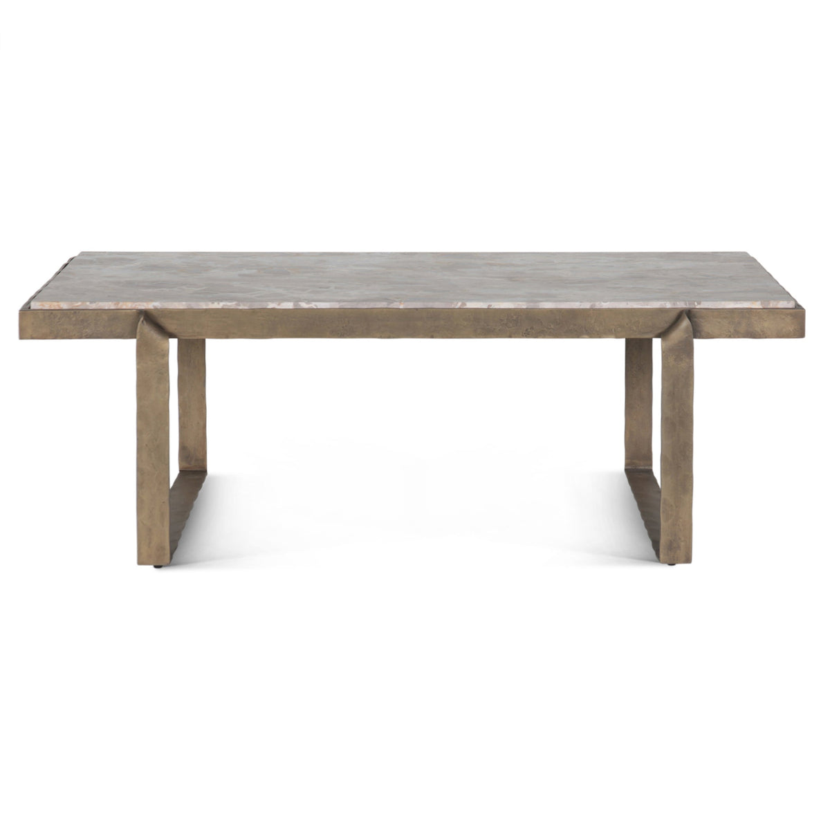 49" Capri Beige Marble Coffee Table