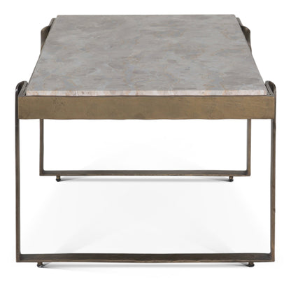 49" Capri Beige Marble Coffee Table