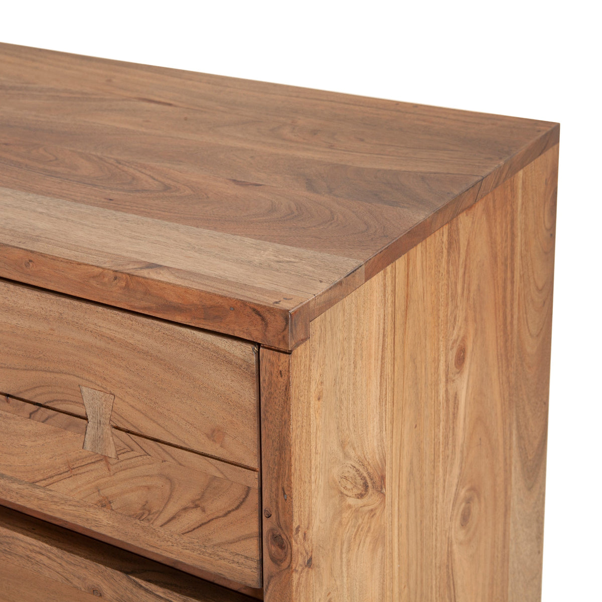 58" Smoked Acacia Wood Dresser