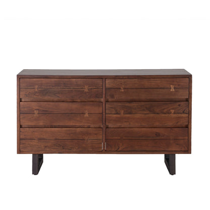 58" Walnut Wood Dresser