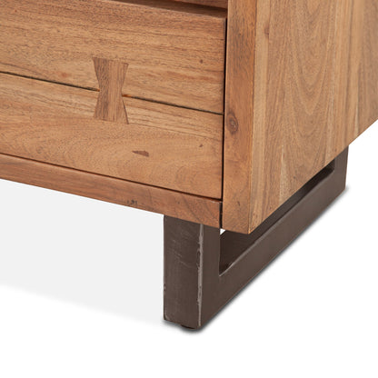 24" Smoked Acacia Wood Nightstand