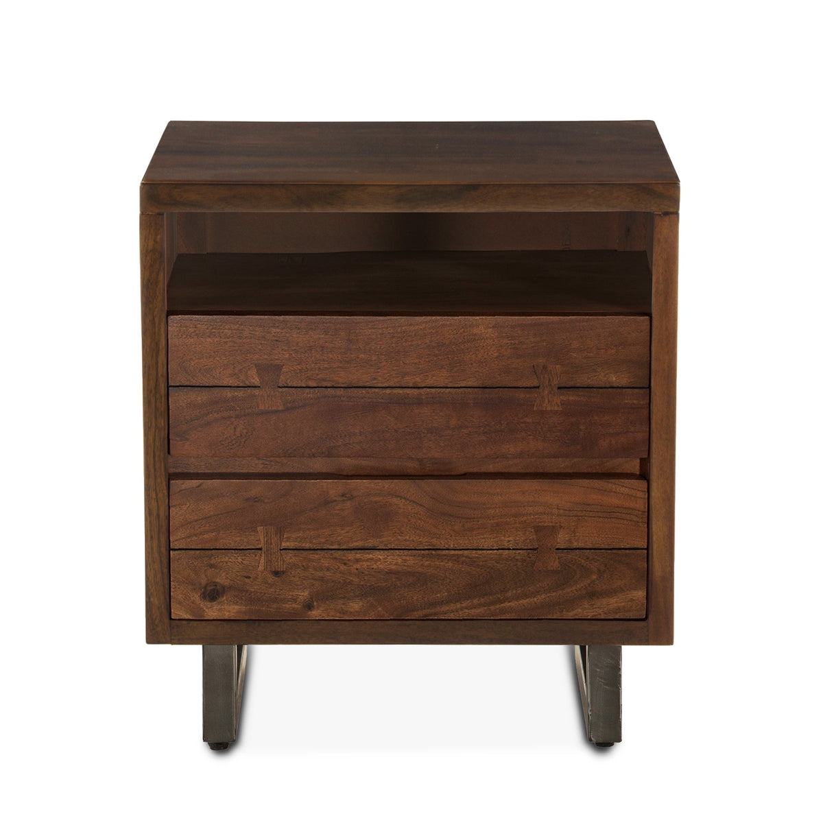 24" Walnut Wood Nightstand