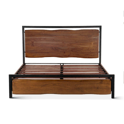63" Walnut Queen Size Bed