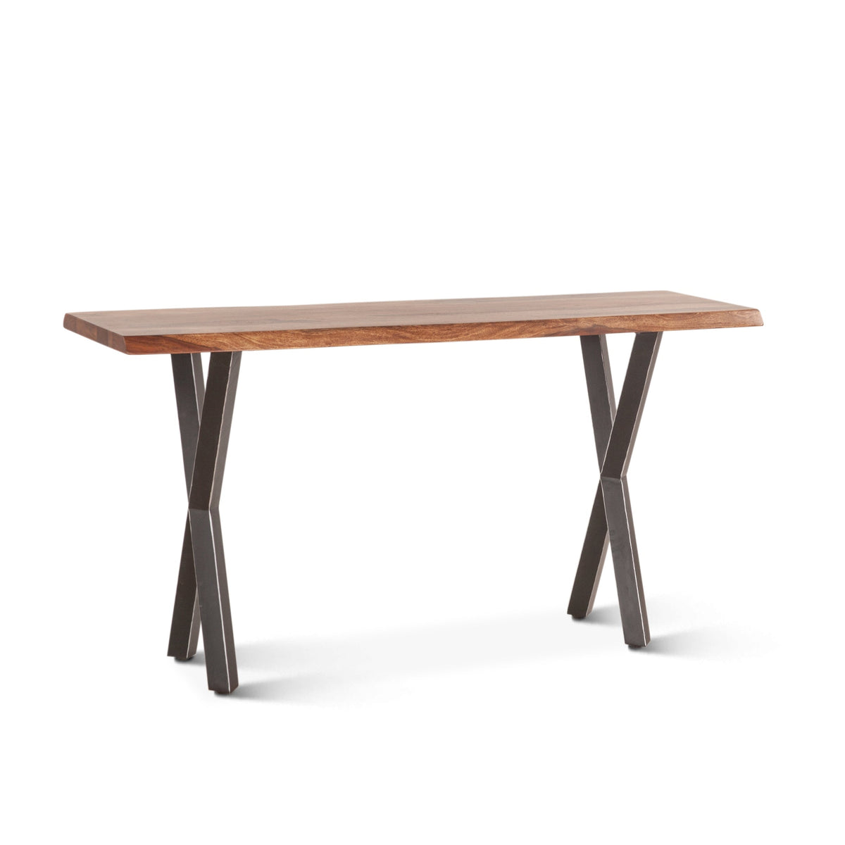 58" Natural Sheesham Wood Console Table