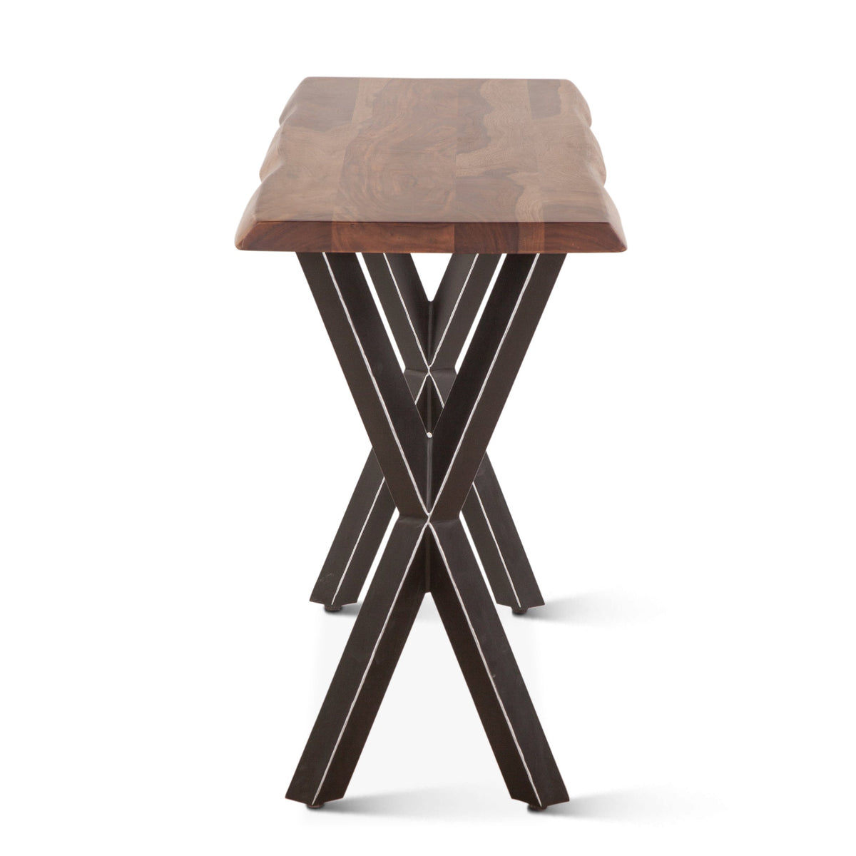 58" Natural Sheesham Wood Console Table