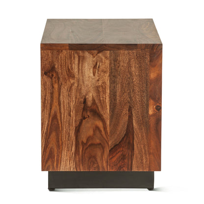 26" Natural Sheesham Wood Nightstand