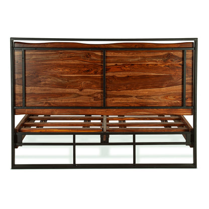 64" Natural Sheesham Wood Queen Size Bed