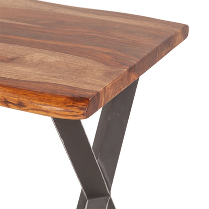 26" Natural Sheesham Wood Side Table