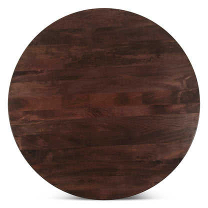 54" Dark Sienna Mango Wood Round Table
