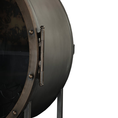 38" Reclaimed Hardwood Round Bar Cabinet
