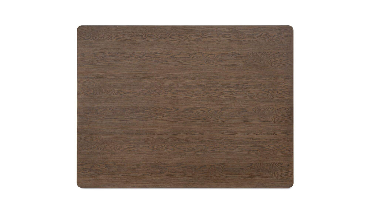 64" Dark Brown Solid Oak Large Coffee Table