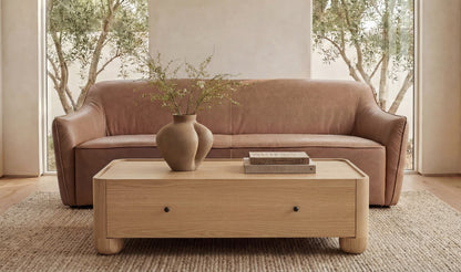 55" Natural Solid Oak Coffee Table