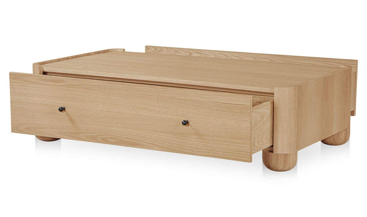 55" Natural Solid Oak Coffee Table