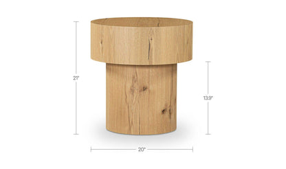 20" Rustic Oak Side Table