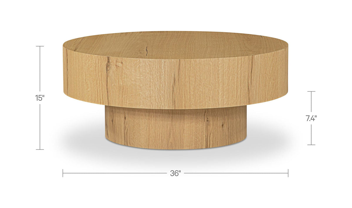 36" Rustic Oak Coffee Table