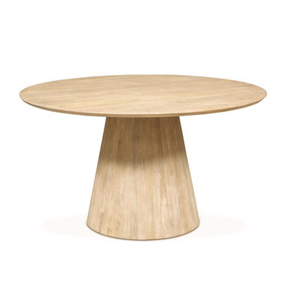 54" Natural White Mango Wood Round Table