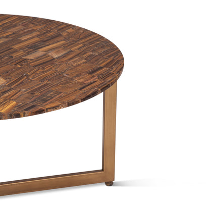 36" Tiger Eye Stone Coffee Table