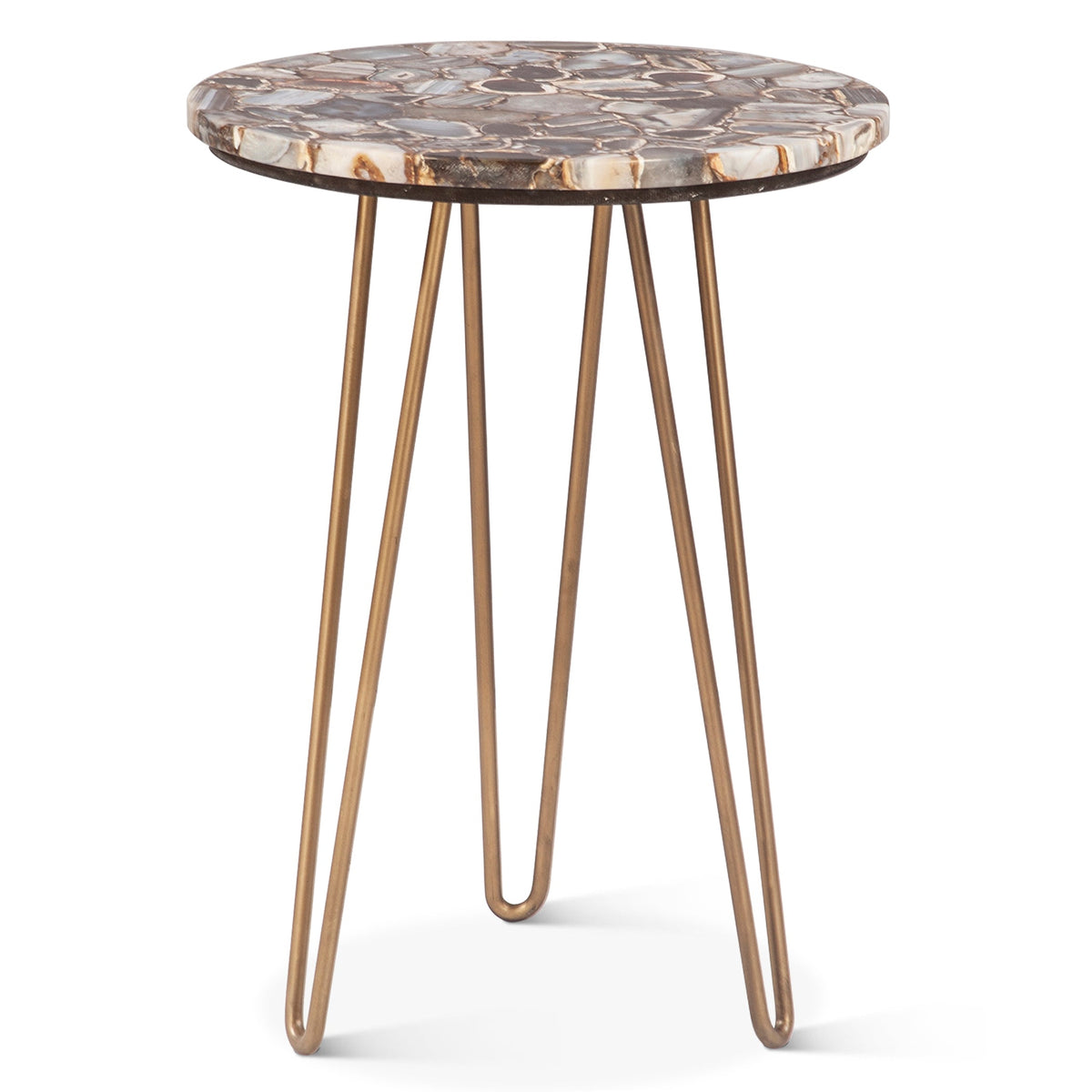 17" Agate Stone Side Table