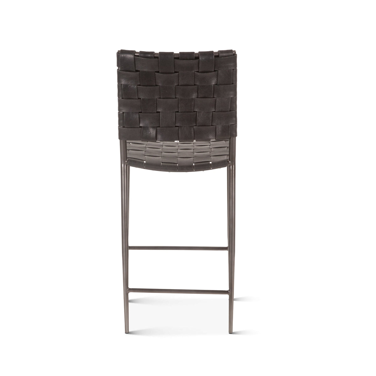 17" Black Buffalo Leather Counter Chair
