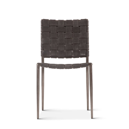 18" Dining Chair in Black Buffalo Leather