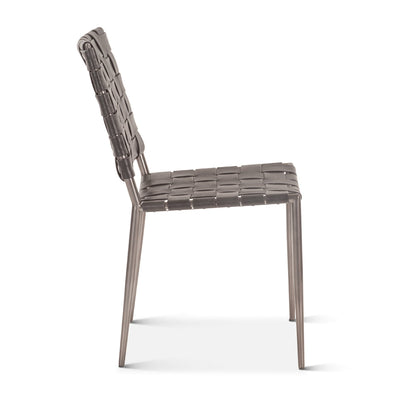 18" Dining Chair in Black Buffalo Leather